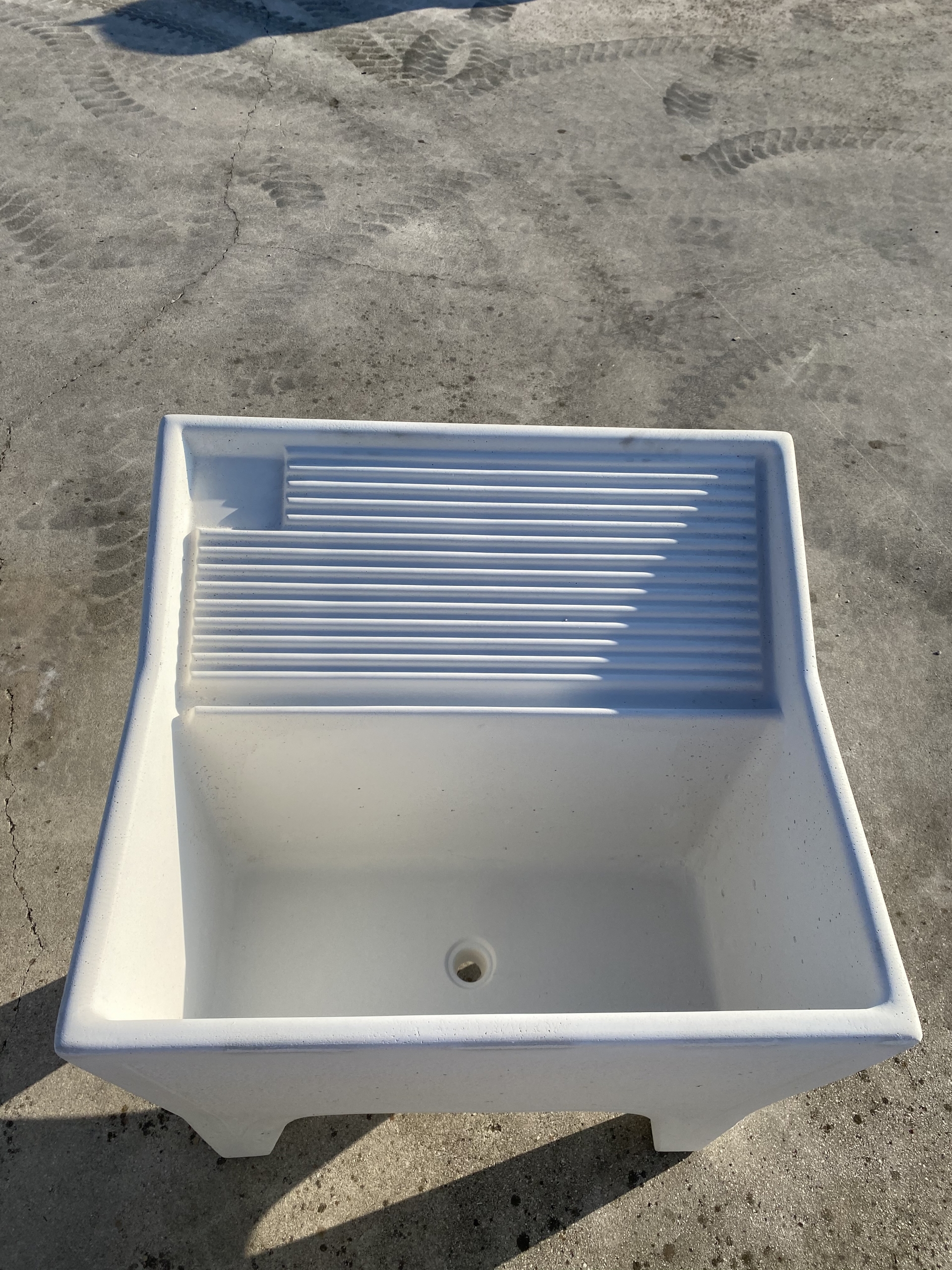 Lavatoio in cemento Bianco Anticato cm. 80 con piede - Edilvibro